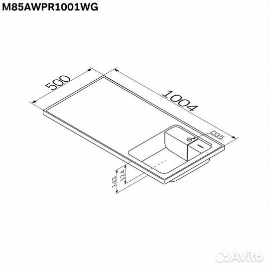 Раковина AM.PM X-Joy 100 R M85awpr1001WG на стира