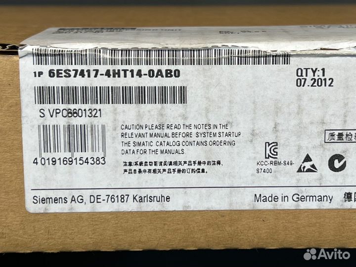 Siemens 6ES7 417-4HT14-0AB0 CPU новый, 1 шт
