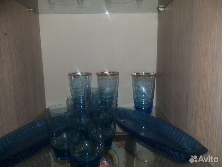 Стакан стекляные,стопки, селедошница