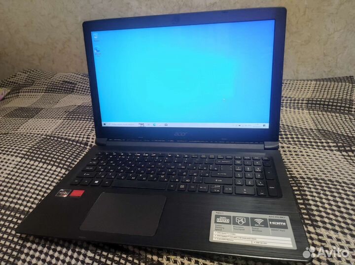 Ноутбук acer ryzen 5 / video 2gb/ ddr4