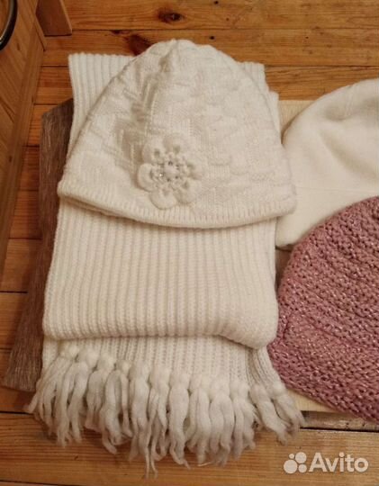 Шапочки с шарфом весна-осень