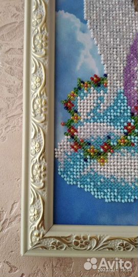 Картина вышитая бисером на холсте