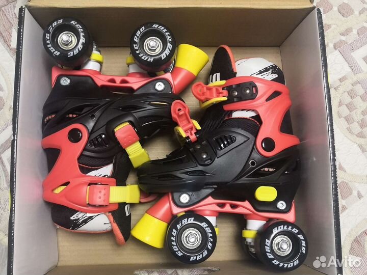Роликовые коньки детские раздвижные размер 27-30