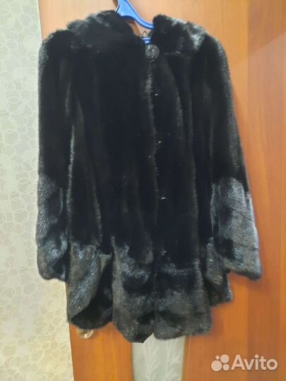 Шуба норковая с капюшоном 46-48