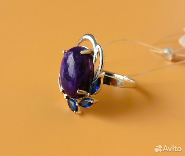 Чароит Серебряное кольцо Серебро 925 Новое