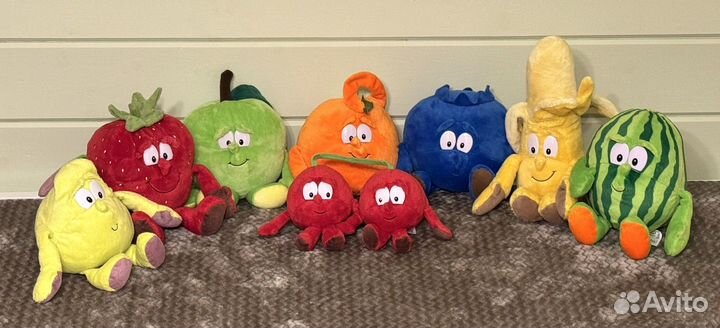 Мягкая игрушка Билла 18шт Фрукты и овощи