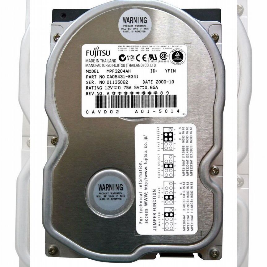 [MPF3204AH] Жесткий Диск Fujitsu 20,4gb Ide 3.5" Mpf3204ah