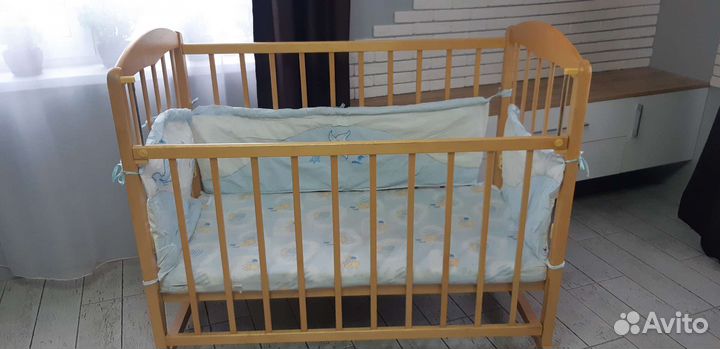 Детская кроватка с матрасом+бортики в подарок
