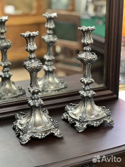Старинные подсвечники Фраже серебрение