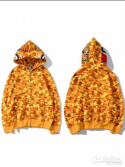 Zip худи bape оранжевый