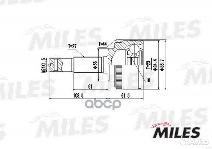 ШРУС nissan primera 1.6/1.8 02- нар. GA20312 Miles