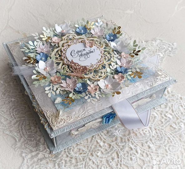 Свадебная открытка коробочка,подарок на свадьбу