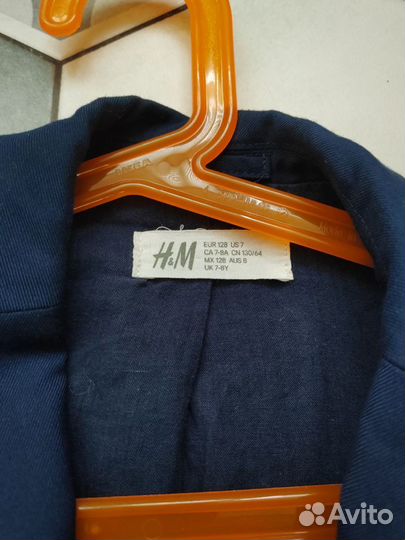 Школьный костюм для мальчика h&m 128 синий