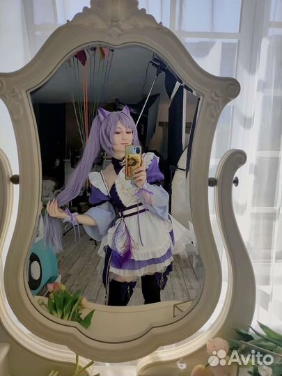 Косплей на кецин Keqing Maid версия