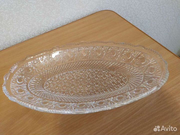 Блюдо, для фруктов, хрусталь из СССР, винтаж
