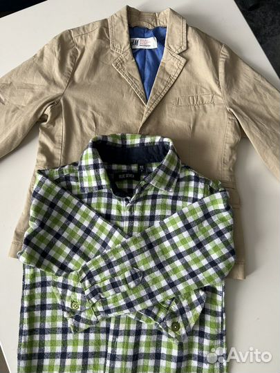 Фирменные вещи на мальчика 92 (рубашки, пиджак)