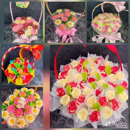 К выпускному из бельгийского шоколада букеты