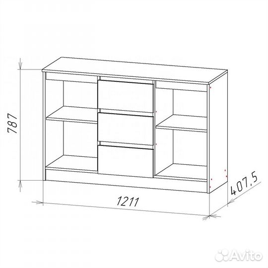 Комод белый 120 см Ницца 5