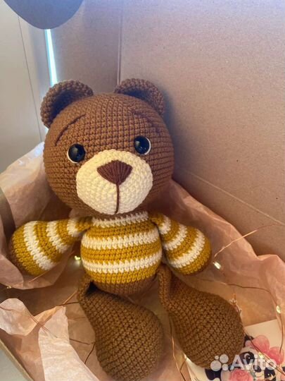 Мишка тедди ручной работы. Вязаные игрушки