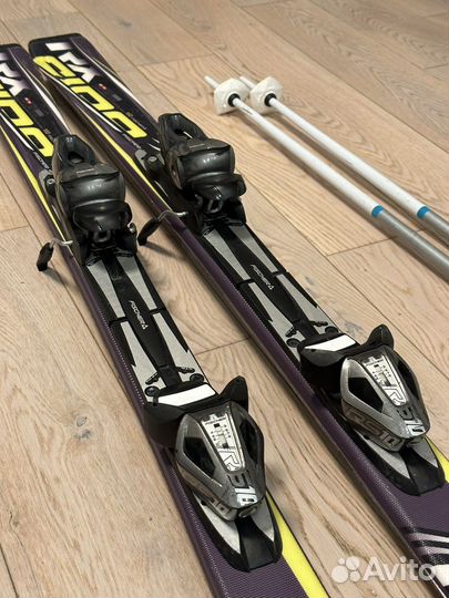 Горные лыжи Fischer fire RX yellow/black + палки