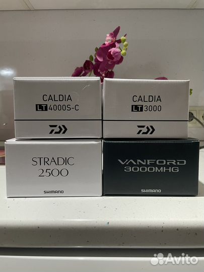 Катушки shimano Vanford, Stradic. Daiwa Caldia