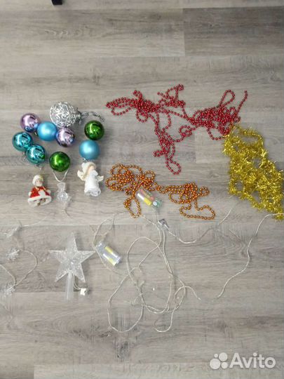 Ёлка Игрушки Гирлянды Звезда Бусы