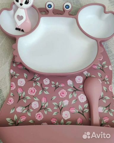 Нагрудник, набор посуды, комплект детской посуды