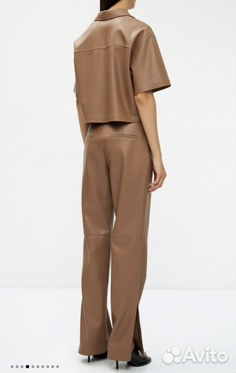 Новый кожаный костюм lime брюки рубкашка