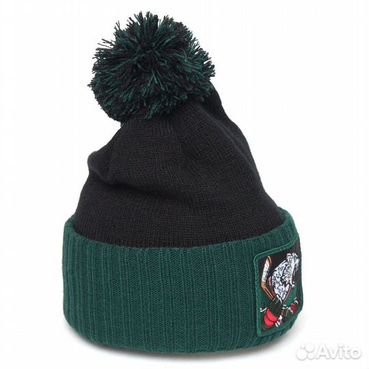 Шапка Ак Барс A&C 11985 черно-зеленая, 52-54