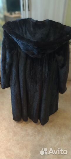 Шуба норковая с капюшоном