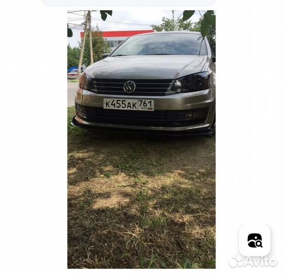 Сплиттер переднего бампера черный глянец