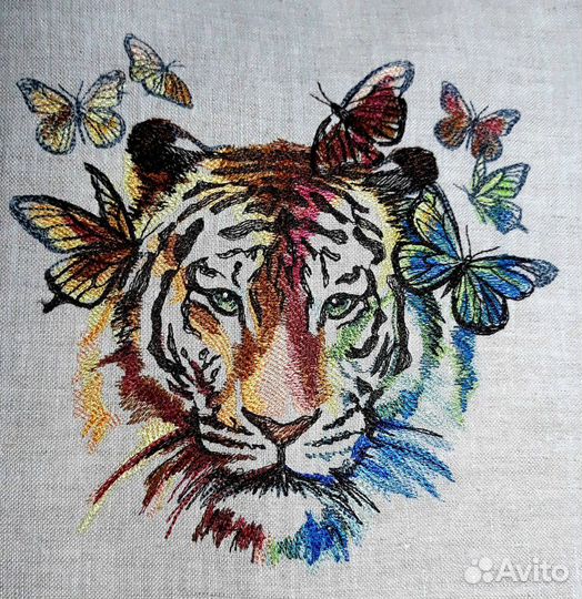 Летняя женская сумка-натуральный лен с вышивкой