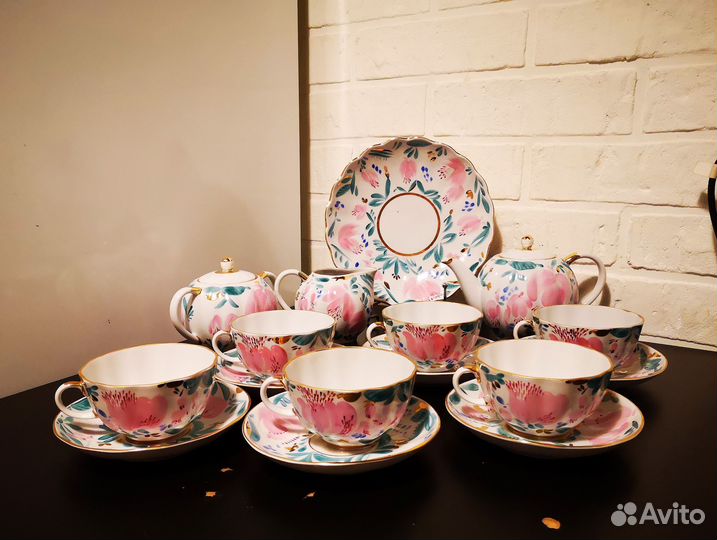 1960е лфз Полный чайный сервиз,тюльпан