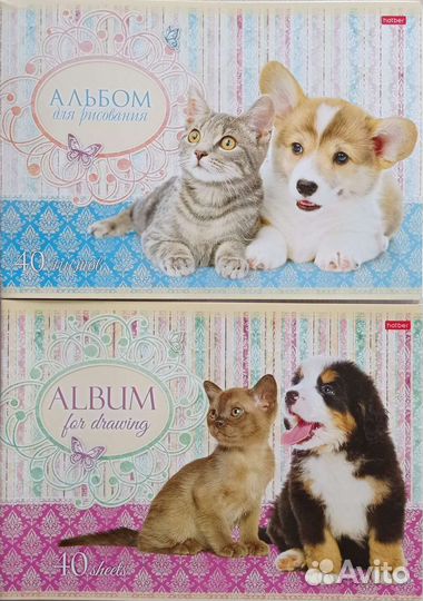 Альбомы для рисования (Котята, щенки) 8 штук