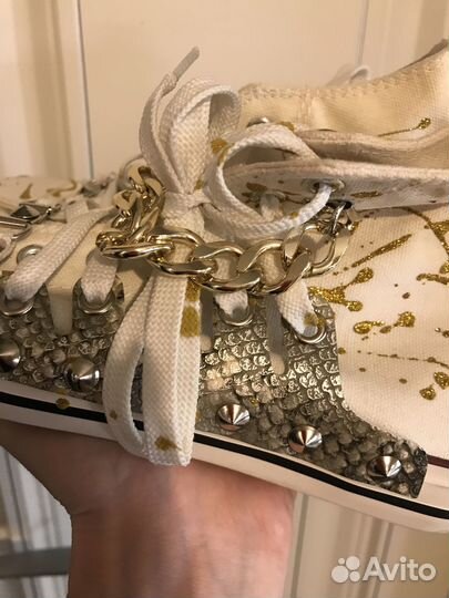 Кеды белые с цепями