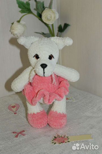 Вязаная игрушка волчица