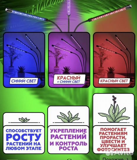 Фитолампа новая для растений на прищепке