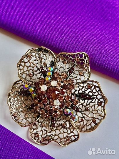 Брошь Цветок в стиле бохо