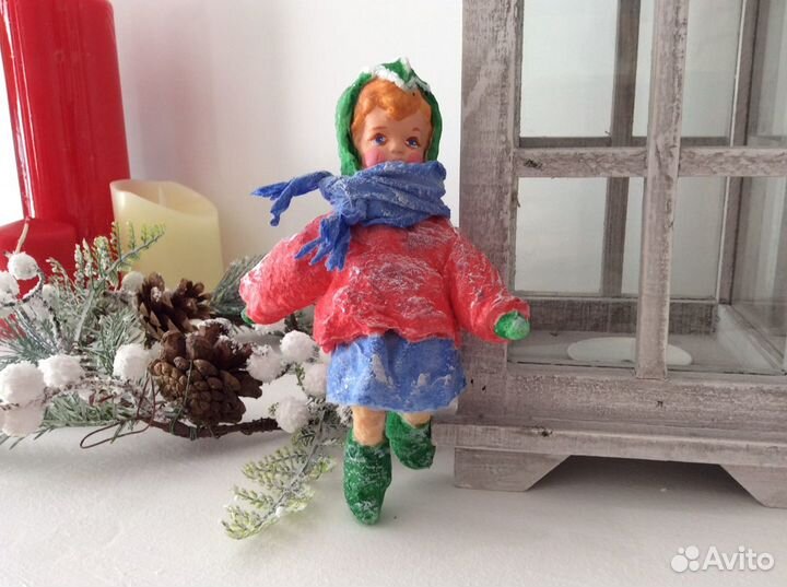 Ватные елочные игрушки ручной работы