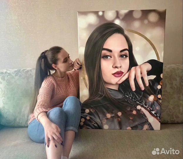 Портрет на холсте c фото