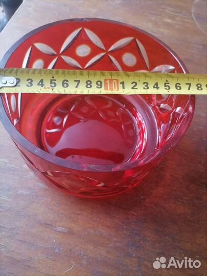 Ваза конфетница салатница, цветное стекло