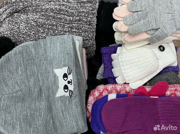 Шапка шарф перчатки варежки