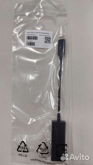 Переходник Lenovo USB-C to Ethernet Adapter (rj45)