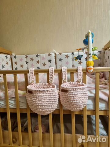 Набор корзиночек-органайзеров для детской кроватки