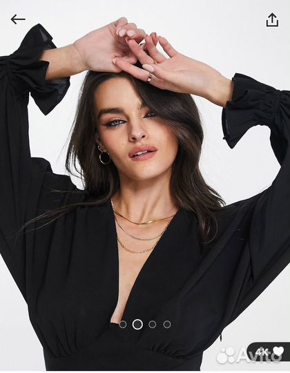 Новое черное платье миди ASOS