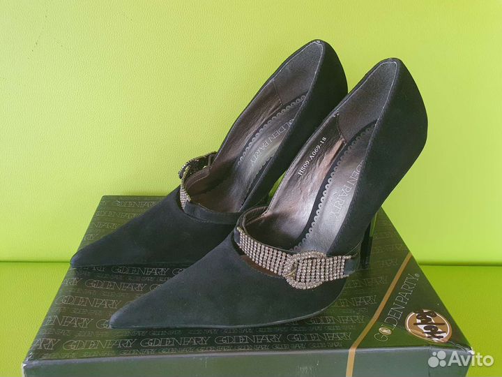 Туфли женские, замша - Golden Party, р-р 35-36