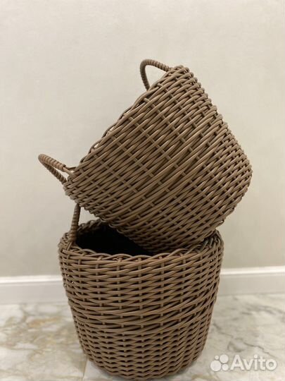 Кашпо для цветов из экоротанга