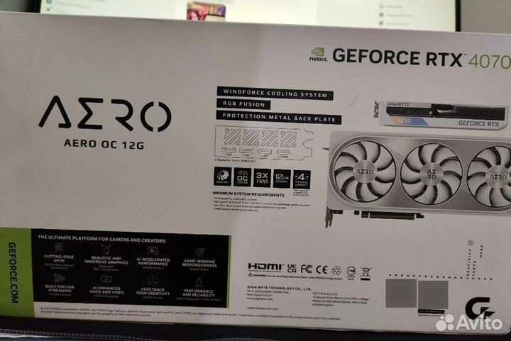 Видеокарта Gigabyte GeForce RTX 4070 12 гб Новая
