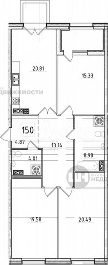 3-к. квартира, 108,7 м², 6/9 эт.