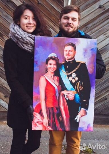 Портрет по фото на холсте, дрим арт, шарж